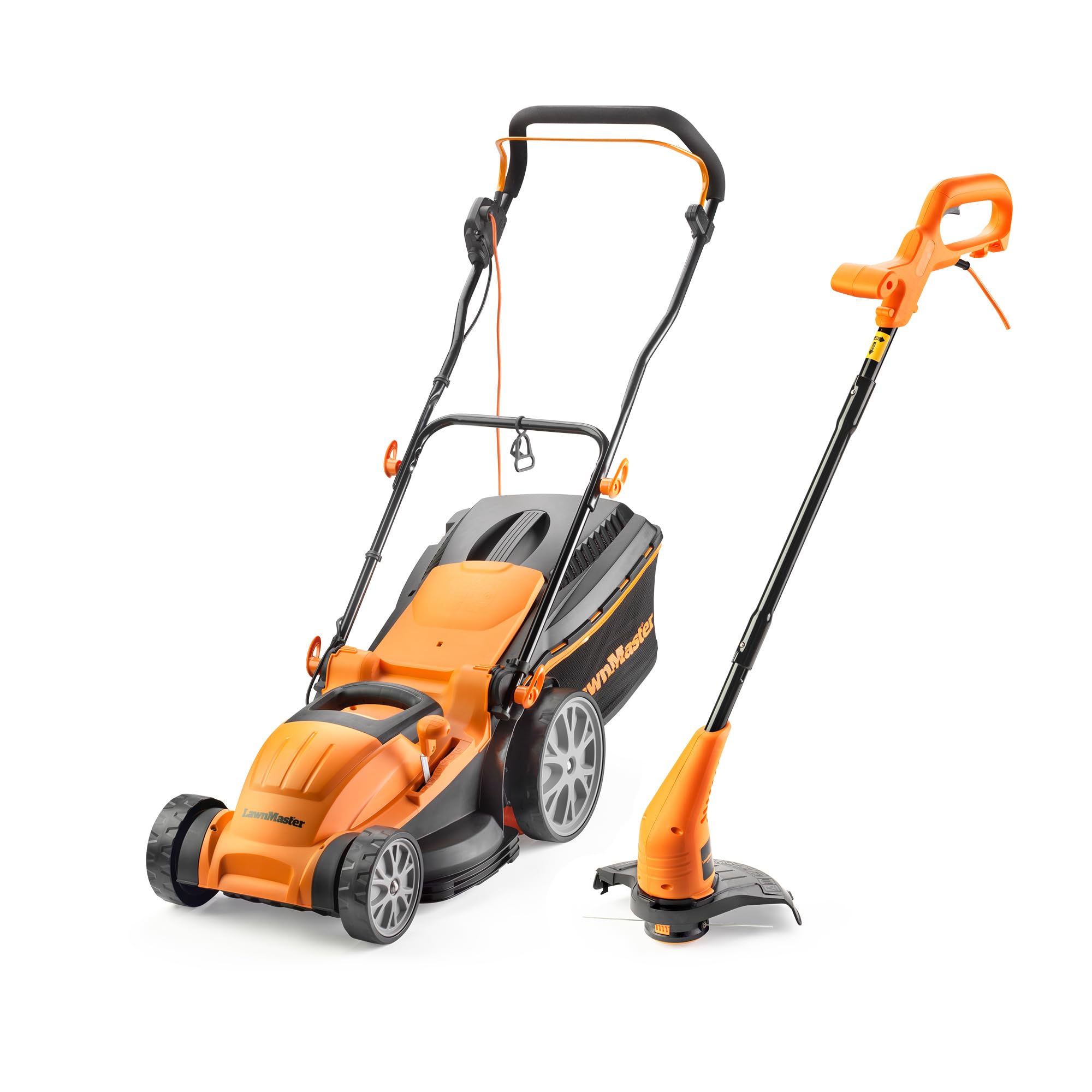 LawnMaster 1800W 40cm Electric Lawnmower with rear roller with Strimmer Set (350W 2-in-1 Grass Trimmer and Edger) 2 Year Guarantee