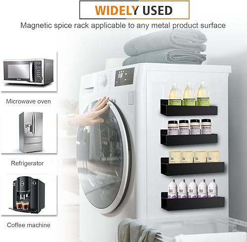 Miniatura 5 de Organizador magnético para especias, estante magnético para refrigerador, estante magnético para especias que puede ahorrar espacio en la cocina y