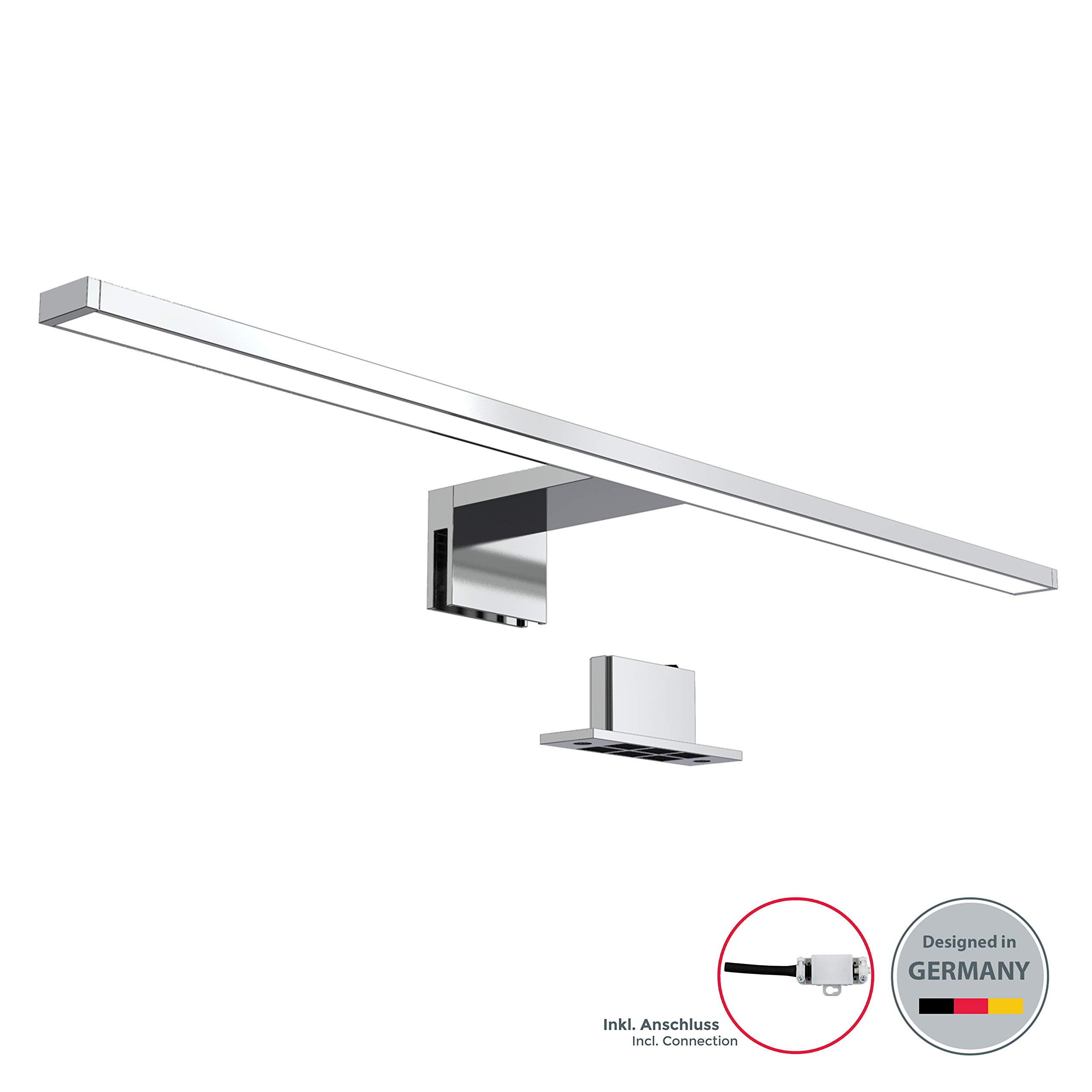 B.K.Licht lampe miroir LED 4000K 8W 780lm IP44 600mm chrome