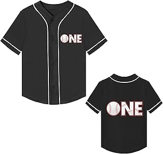 Baby Baseball Jersey One Print 1 Year Old Birthday Shirt Short Sleeve Button Tee 1st Infant T Shirt
