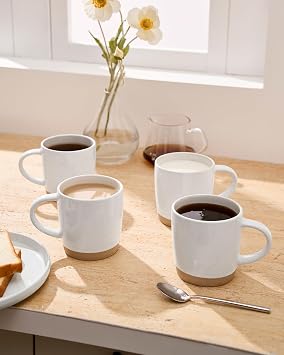 famiware Milkyway Coffee Mugs of 4, 13 oz Mug Set, Ceramic Cup with Handle