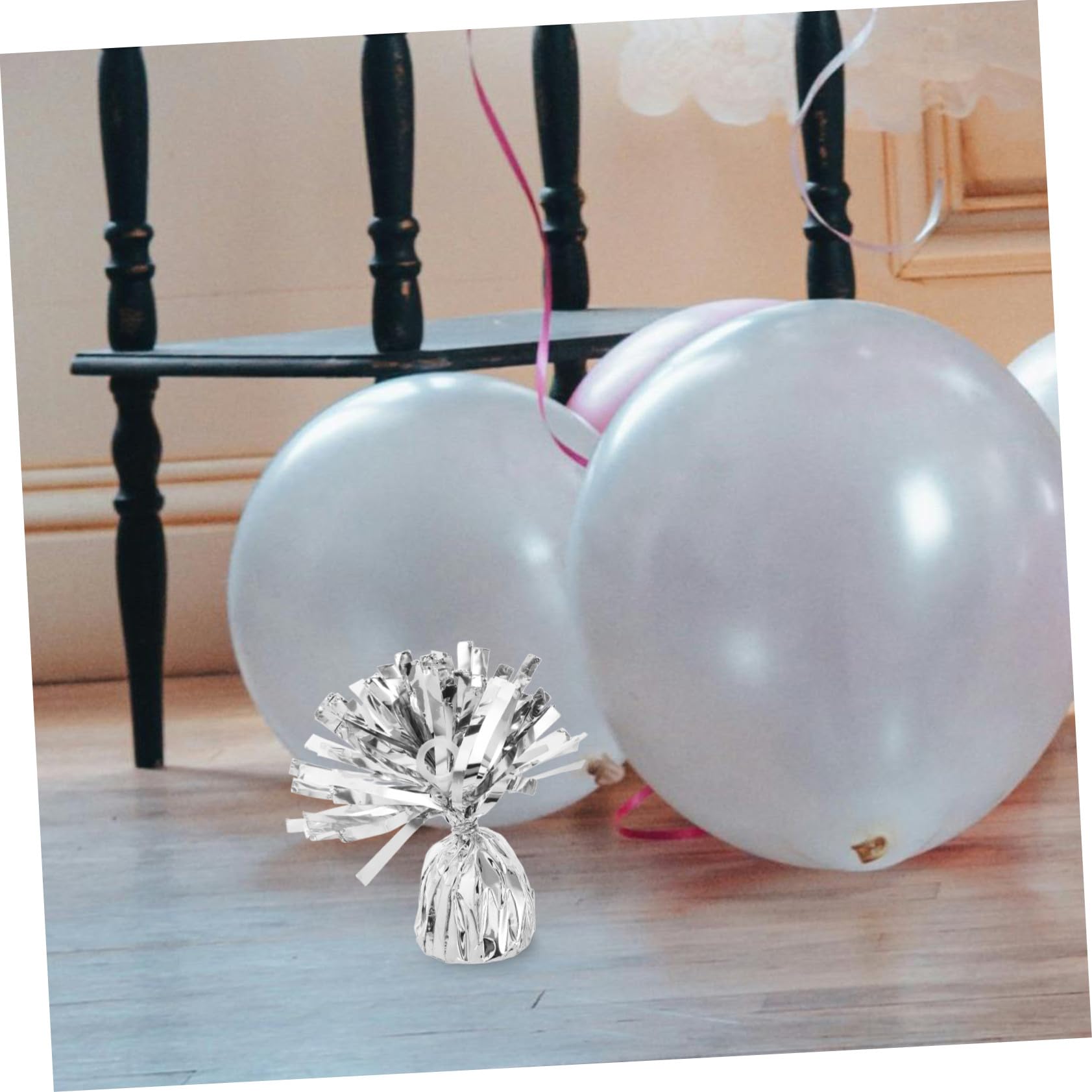 6 Stück Ballongewichte aus Zement und Pet in Silber Langlebig und Elegant für Festival und Outdoor Events Partyzubehör zur Ballondekoration