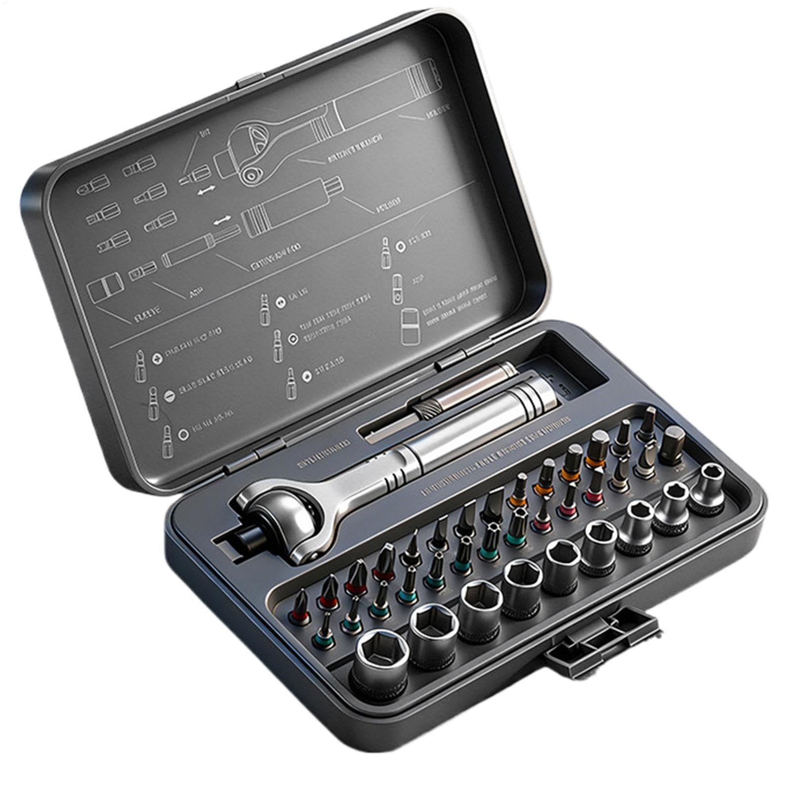 Juego de Destornilladores de Carraca Magnéticos Kit de Reparación | Destornillador de Precisión con Mango Desmontable Para Tableta, Portátil, Cámara,