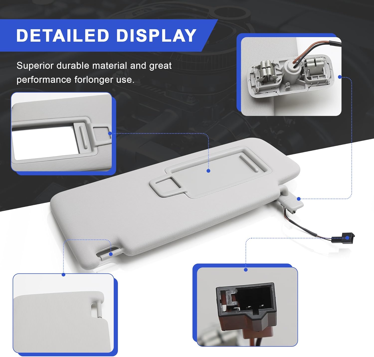 5GG857551 Left Car Front Sun Visor Compatible with VW Golf Passat CC Jetta(Left)