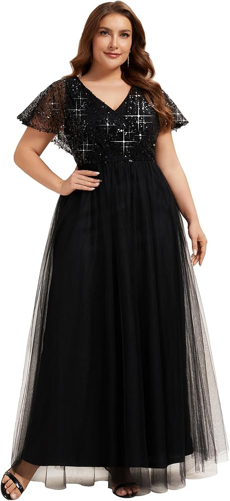 green emerald velvet dress Amazon.com: Ever-Pretty Plus Women's V Neck Curvy Short Sleeves A Line  Sequin Plus Size Formal Evening Dresses Black US14 : Clothing, Shoes &  Jewelry