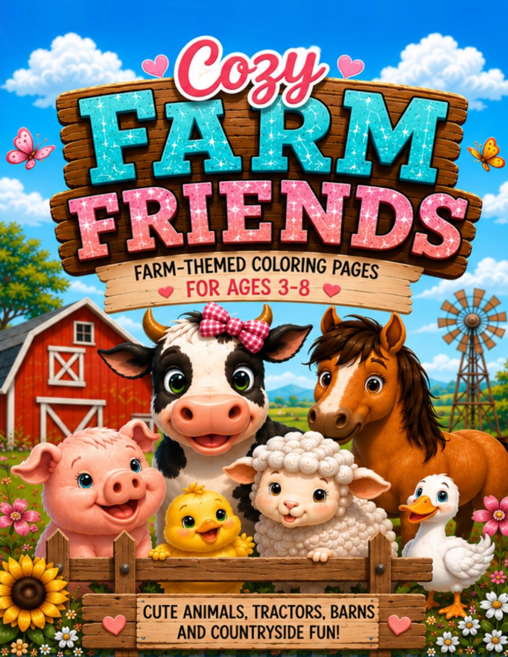 Cozy Farm Friends: Farm-Themed Coloring Pages