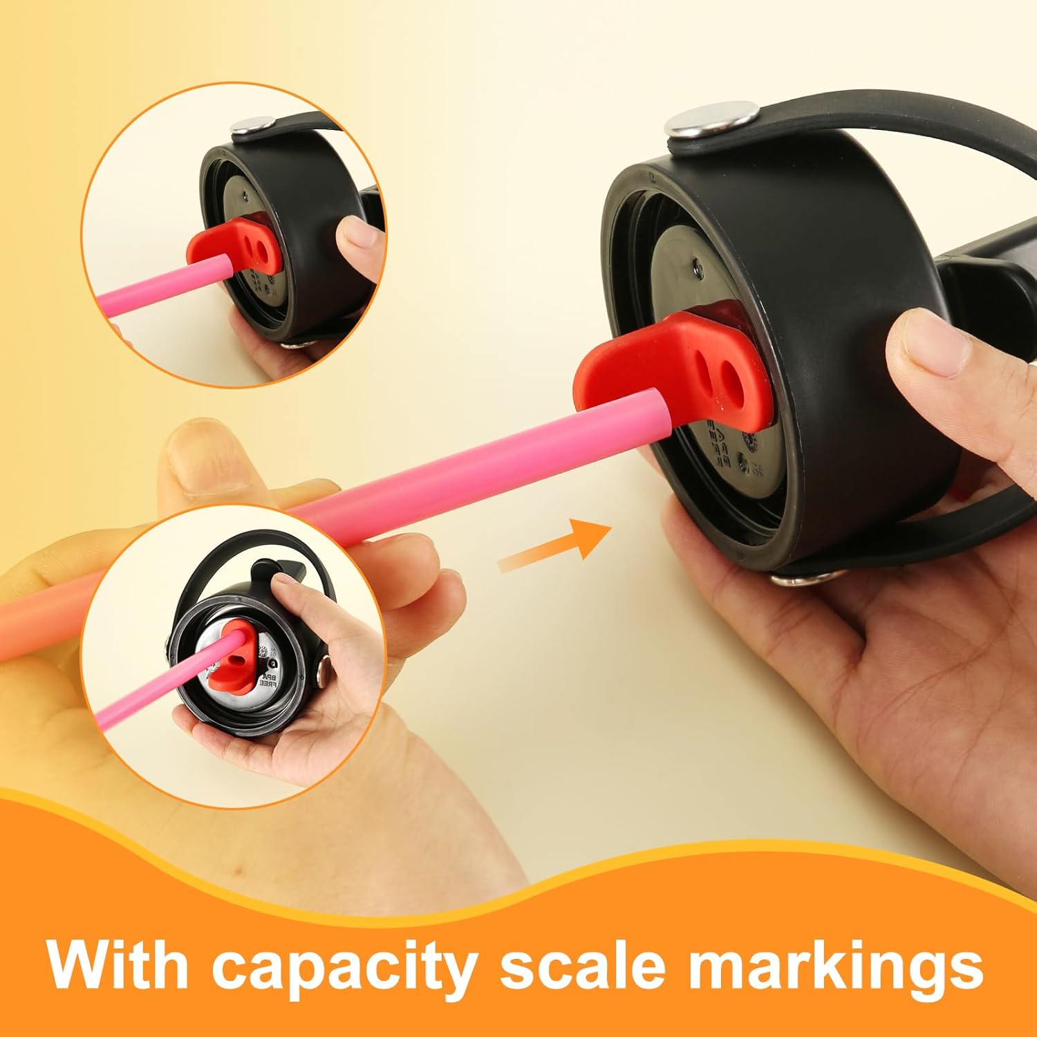 6pcs Replacement Straws for Hydro Flask Wide Mouth Bottle, BPA-Free Plastic Straws with Straw Cleaning Brush Compatible with Hydroflask 18/32/40/64oz Tumbler Lid Straw Replacement Accessories(Pink) - Image 6