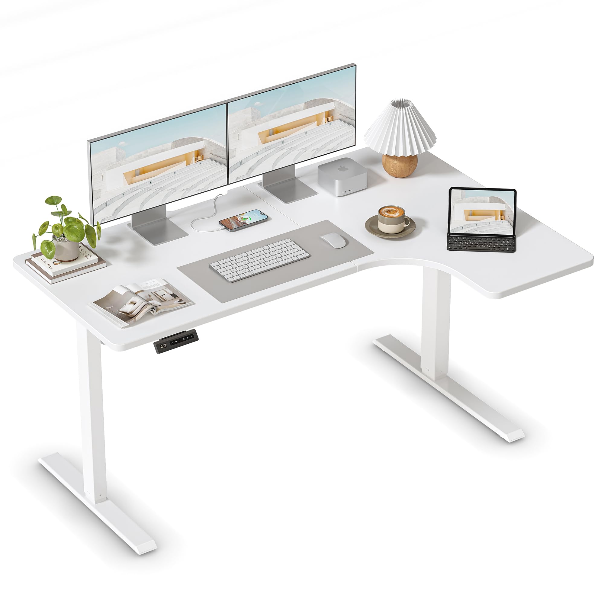 Amazon | FEZIBO 電動 昇降デスク スタンディングデスク 幅140cm 奥行
