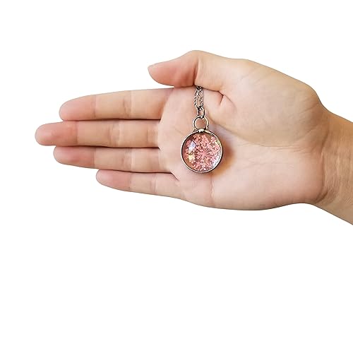 Miniatura 9 de Real Pressed Flower Jewelry  Queen Annes Lace in Glass Pendant  Blue Wildflower Gift  Handmade Nature Necklaces for Women,