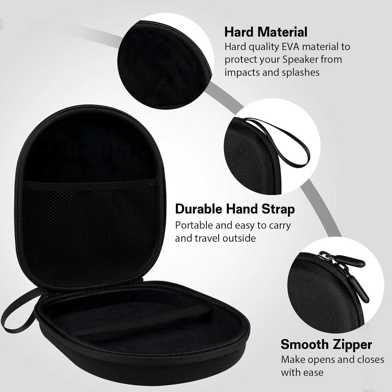 Headphone Headset Case Compatible with JBL Tune 510BT/520BT/670NC Live 460NC, with Sony WH-CH520/510 Portable Travel Carrying Wireless Headphone Case for On Ear Headphones (Black) - Image 2