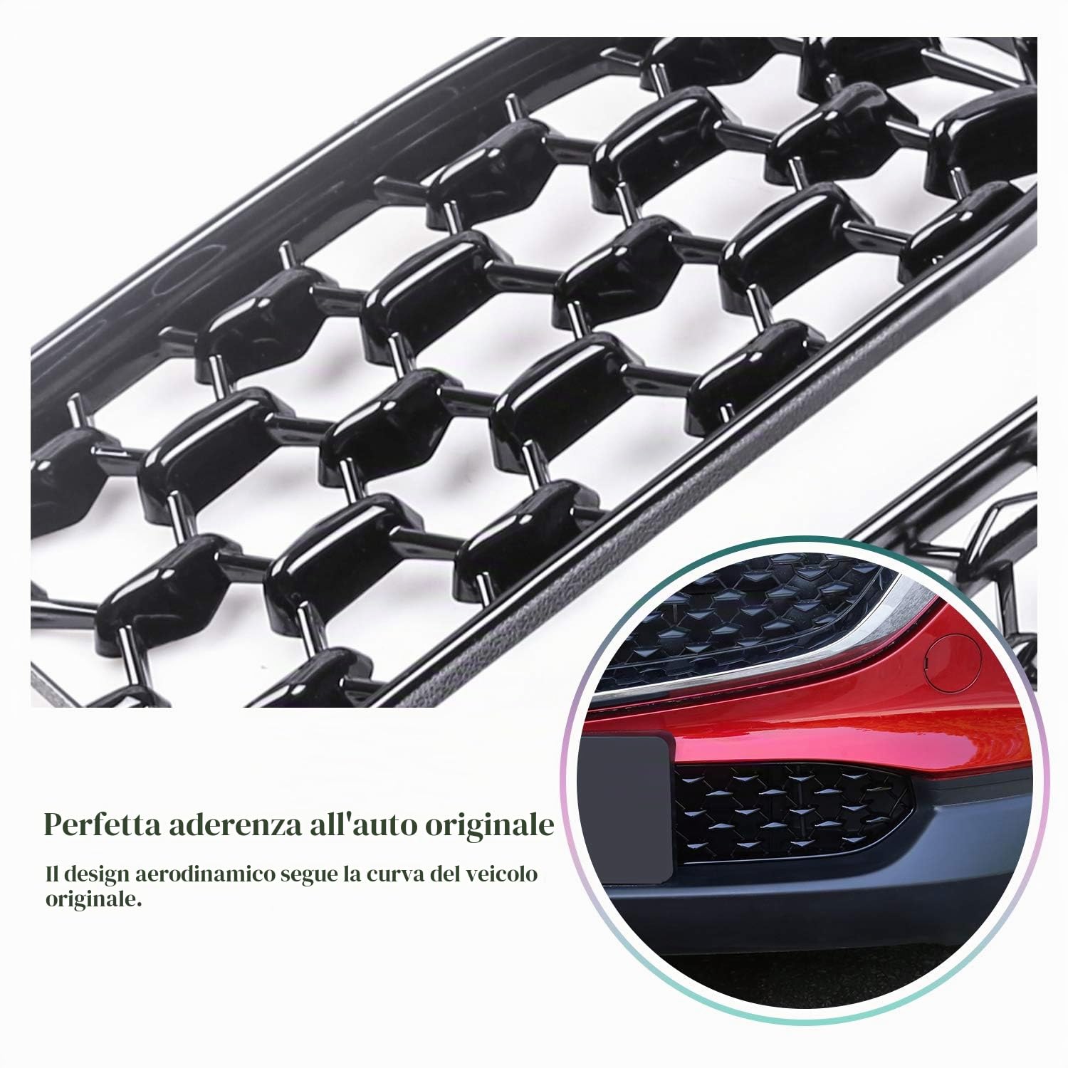 [2 Pezzi] CDEFG Compatibile con Mazda CX30 CX-30 2019-2025 2026 Front Grille Frills maschera paraurti anteriore Auto griglia modificati CX30 CX-30 2024 Accessori