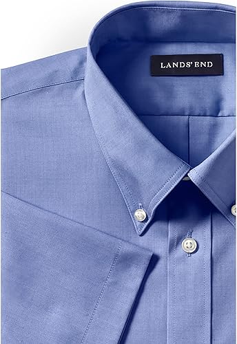 Miniatura 4 de Lands' End School Uniform Men's Short Sleeve No Iron Pinpoint Dress Shirt