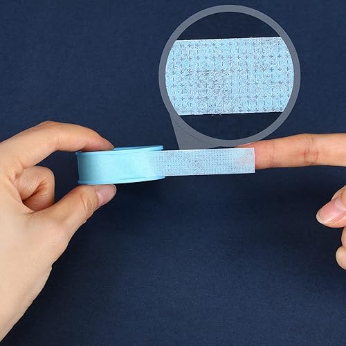 Miniatura 6 de Nuanchu 12 rollos de cinta de pestañas azul a granel, cinta adhesiva reutilizable de silicona para extensiones de pestañas para pieles sensibles,