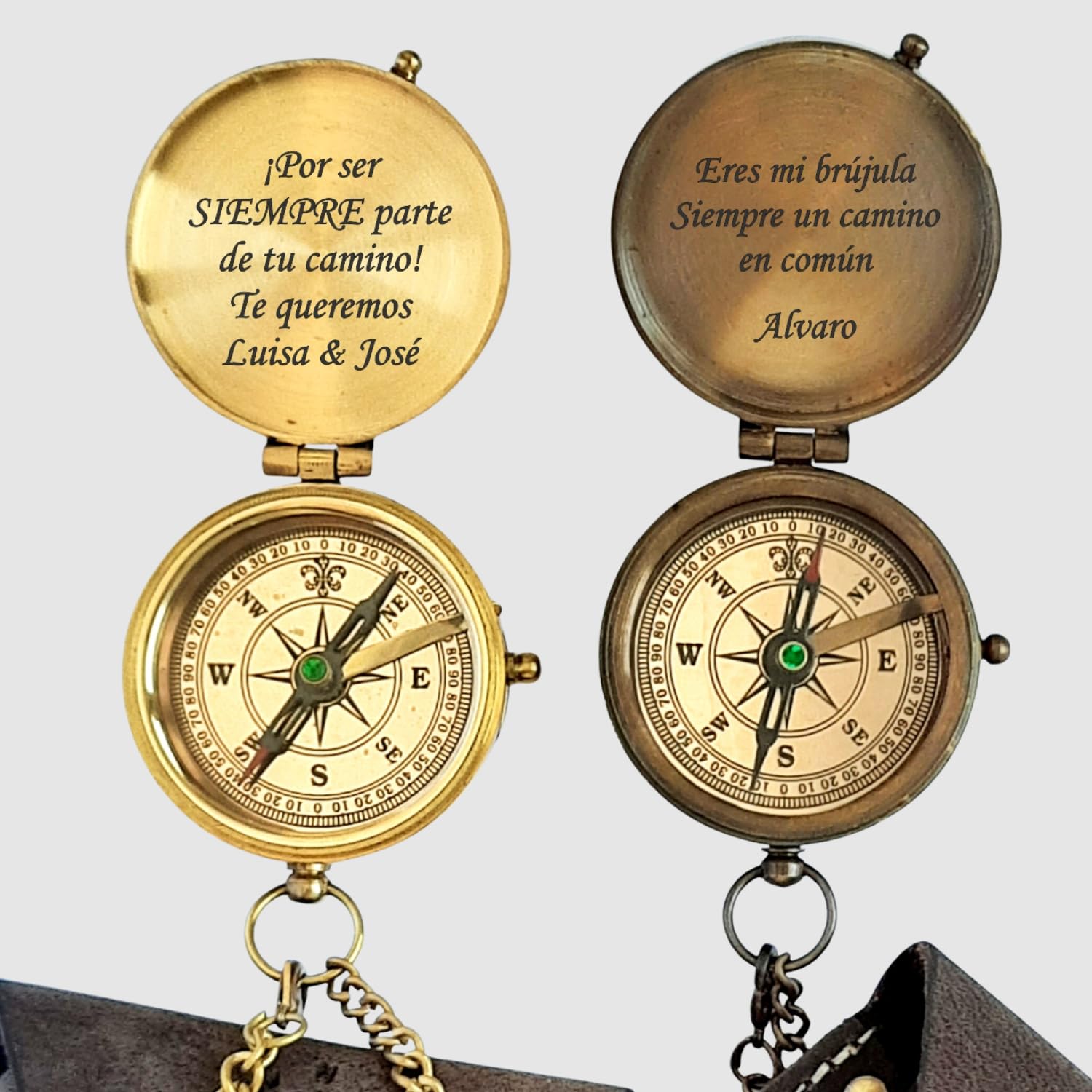 Brújula personalizada con grabado de iglesia y texto personalizado, ideal como regalo para bautizo, comunión, confirmación
