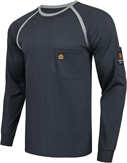 FR Shirts for Men 5.5 oz Flame Resistant Long Sleeve Shirt for Welding CAT2