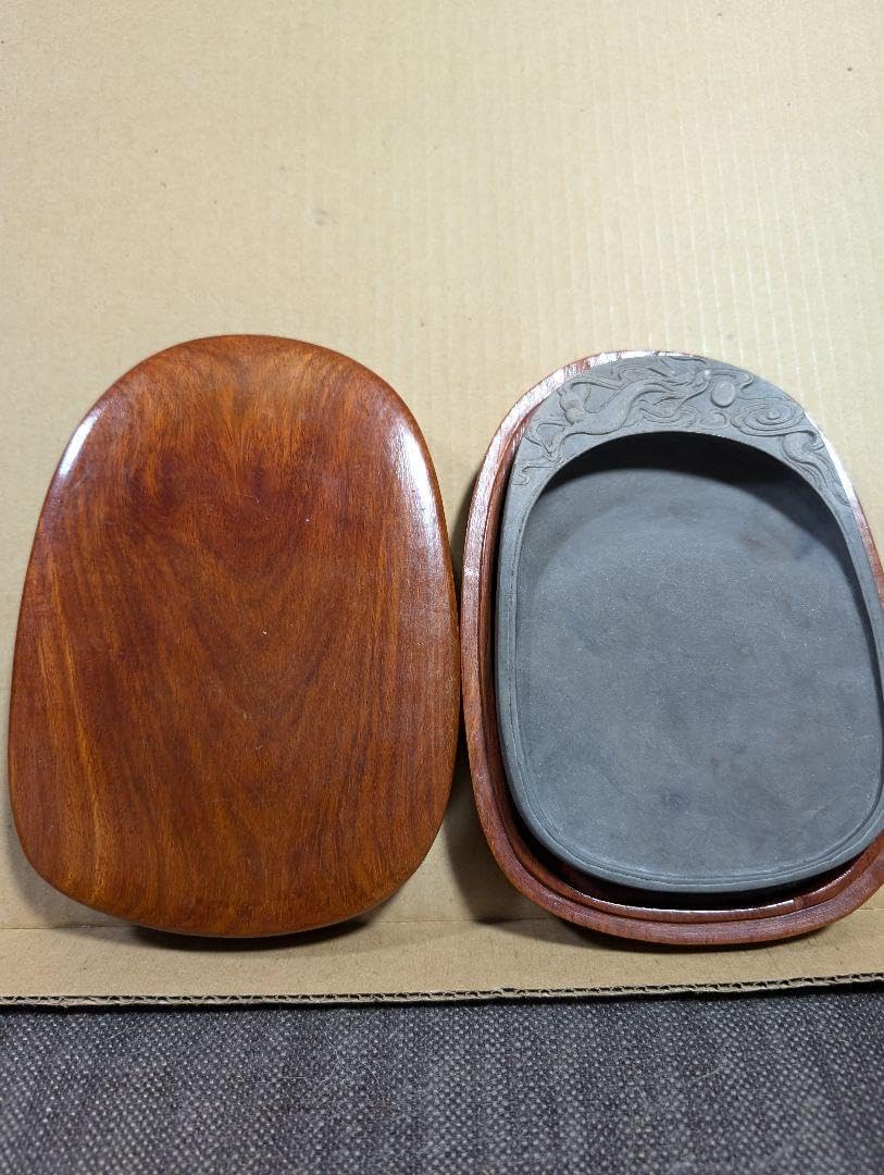 端渓石 眼 中国硯 中国硯 手彫り 端渓硯 約300×160×35mm