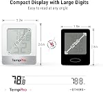 TempPro TP49 3 Pieces Digital Hygrometer Indoor Thermometer Humidity Meter Mini Hygrometer with Temperature and Humidity Monitor Outdoor and Room Thermometer Weather Station (Previously ThermoPro)