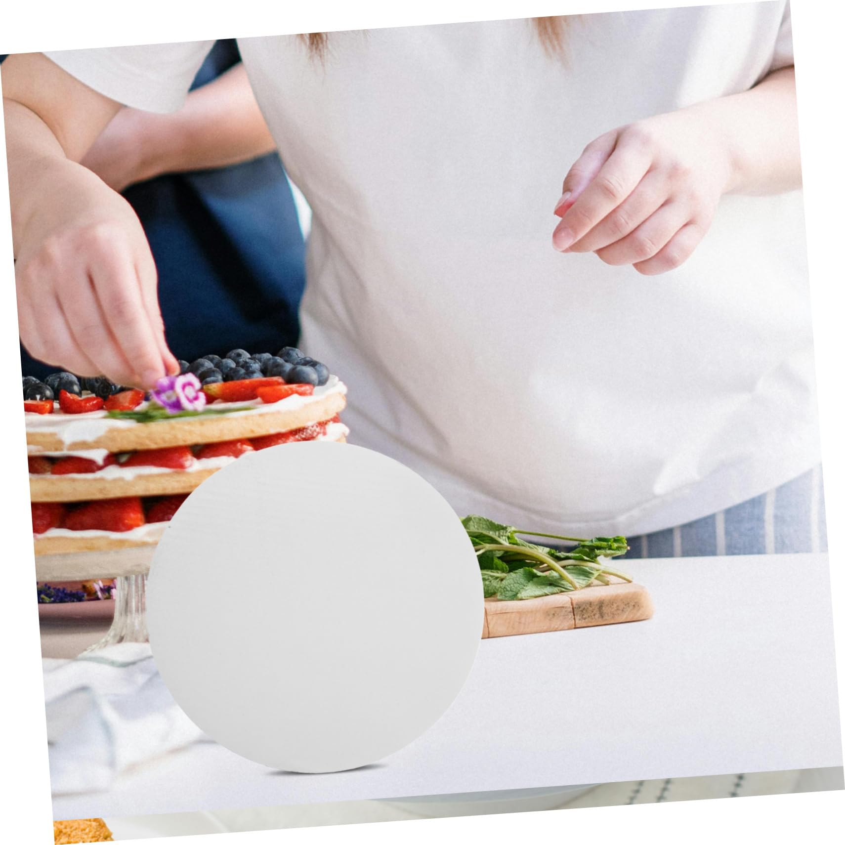 30pièces Panneaux à Gâteau Ronds Carton Support De Gâteau Pour Mariage Anniversaire Et Événements Pour Présentation Photographie De Desserts