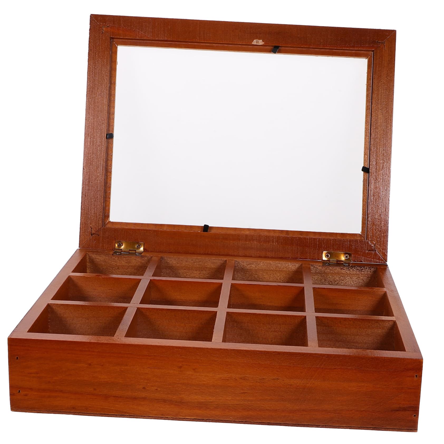 Teebeutelhalter Aus Holz Und Acryl 12 Fächer Für Haushalt Kompakte Aufbewahrungsbox Mit Transparentem Deckel Teebeutel Organizer Für Küche Und Reisen