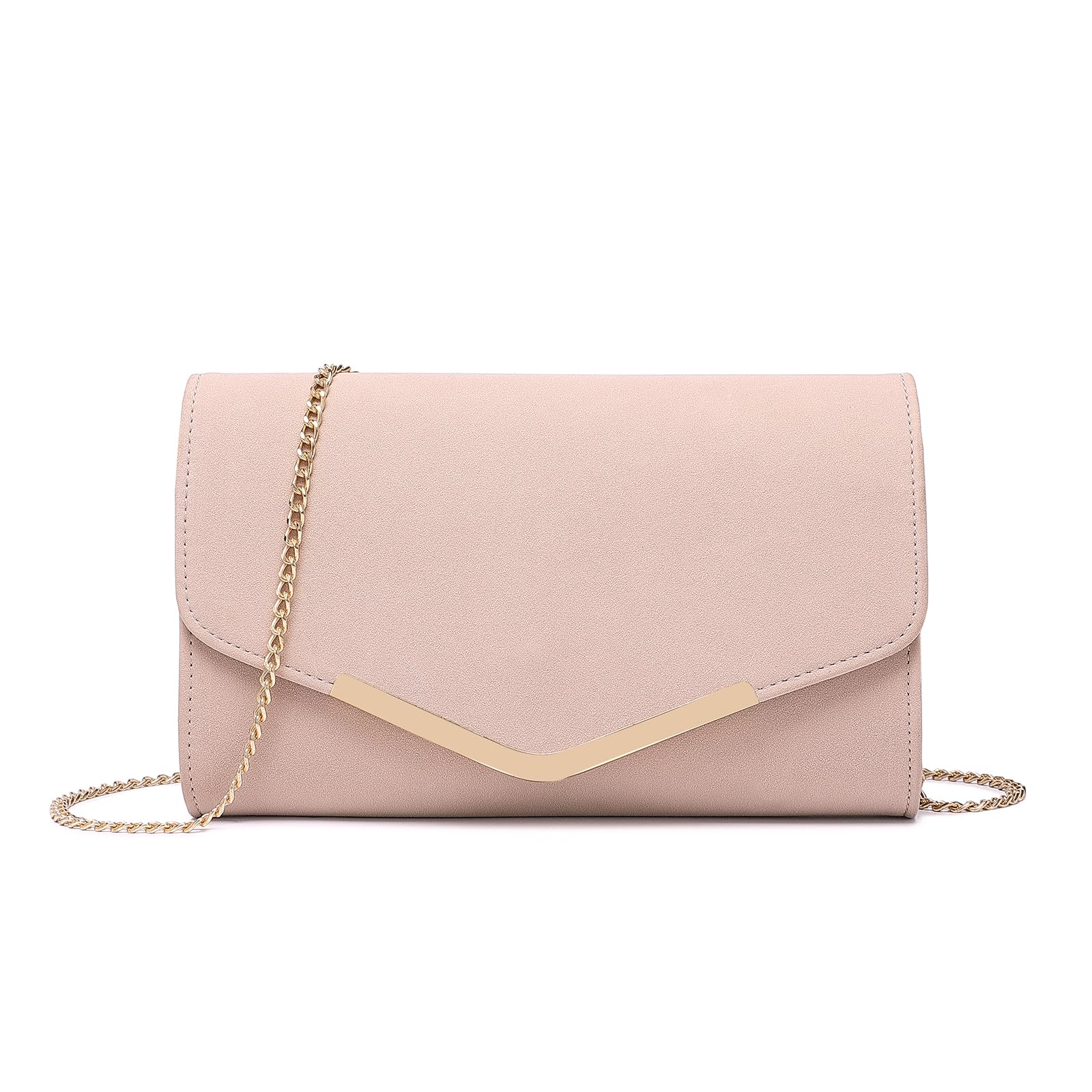 Miss Lulu Women's Clutch Elegant Envelope Evening Bag with Chain Handbag for Wedding Party and Prom