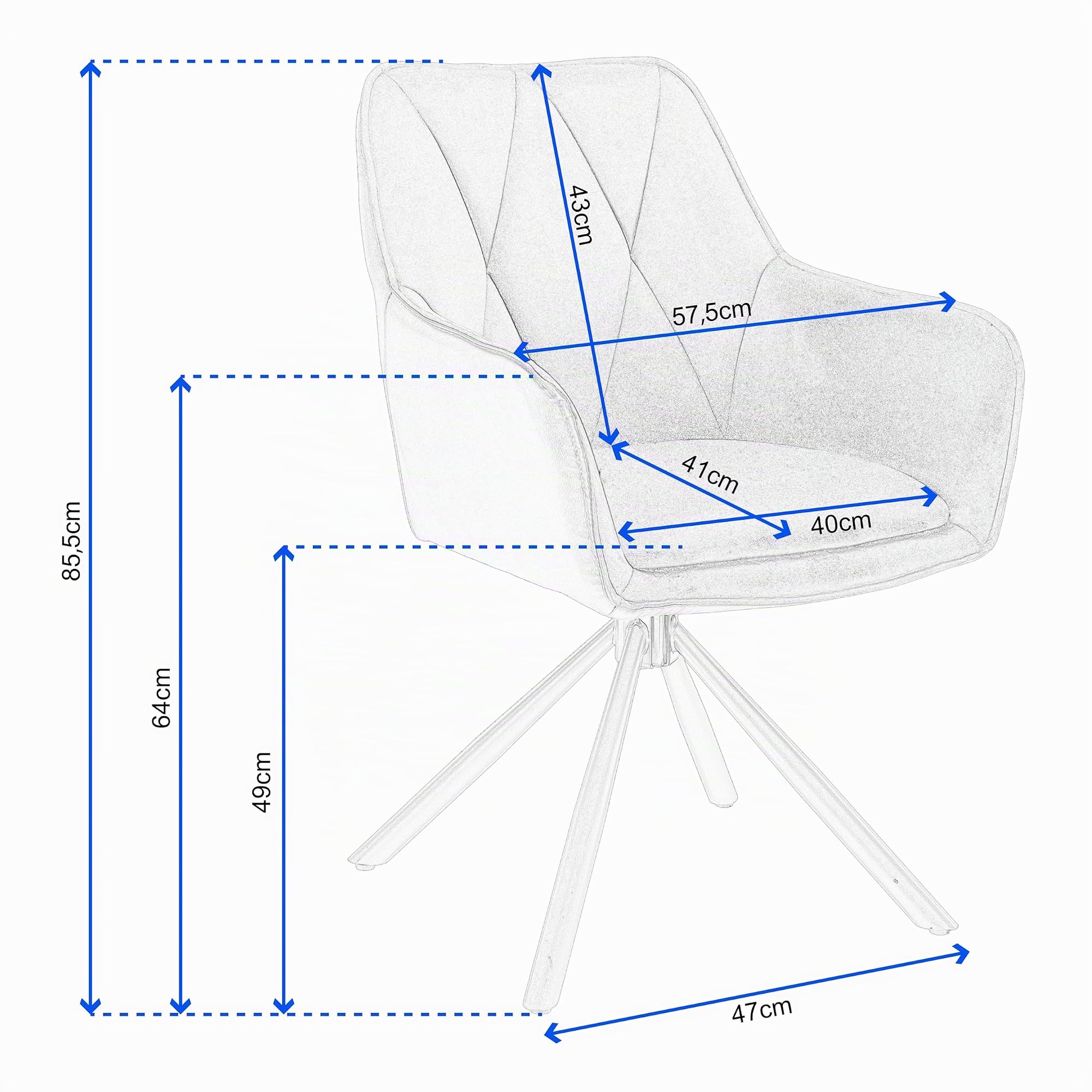 Lestarain Chaise Pivotantes,Noir