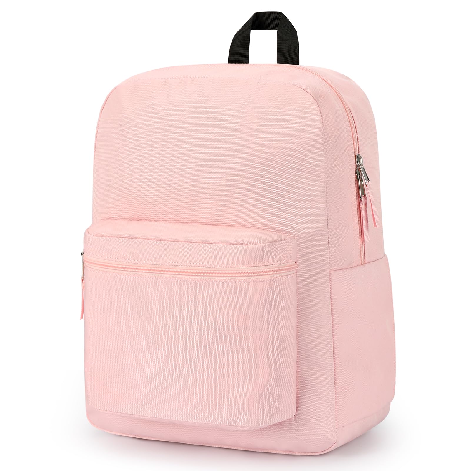 ZORFIN Simple Backpack for School Work Travel: Lightweight Bookbag for Girls and Boys - Water Resistant Backpacks for Men and Women - Pink Ice