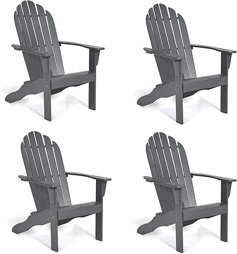 Miniatura 10 de Giantex Adirondack - Silla de madera de acacia para exteriores con capacidad de peso de 350 libras, sillón resistente a la intemperie para patio,