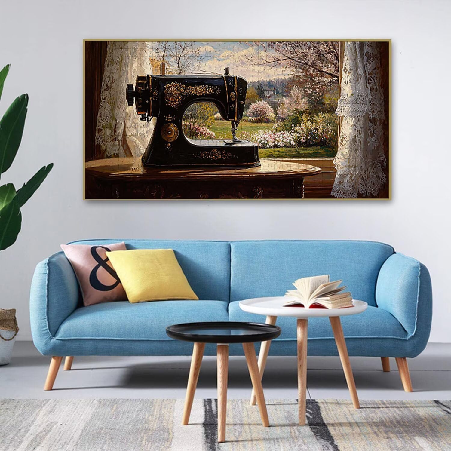 Puzzle dla dorosłych 1100 elementów, maszyna do szycia puzzle krajobrazowe, dla dorosłych klasyczne puzzle i od 14 lat junior, domowa rozrywka rodzinna puzzle 87x42cm l-251