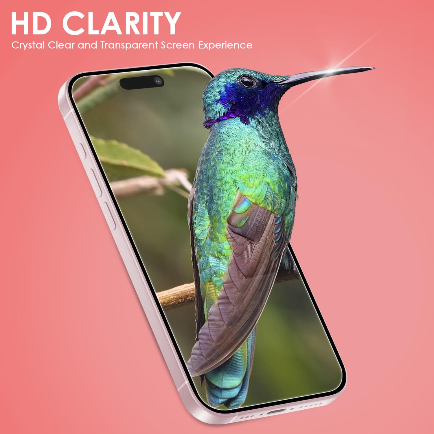iSOUL Pellicola protettiva in vetro temperato per iPhone 15 da 6,1, ultra HD, 3D touch, compatibile con custodie, confezione da 4