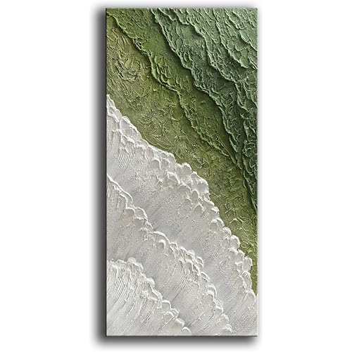 YaSheng Art- 3D Thick Texture Canvas Wall Art Hand-Painted Minimalism Abstract Artwork Oil Painting Home Decorations Modern bedroom Wall Art Ready to Hang 24x48inch
