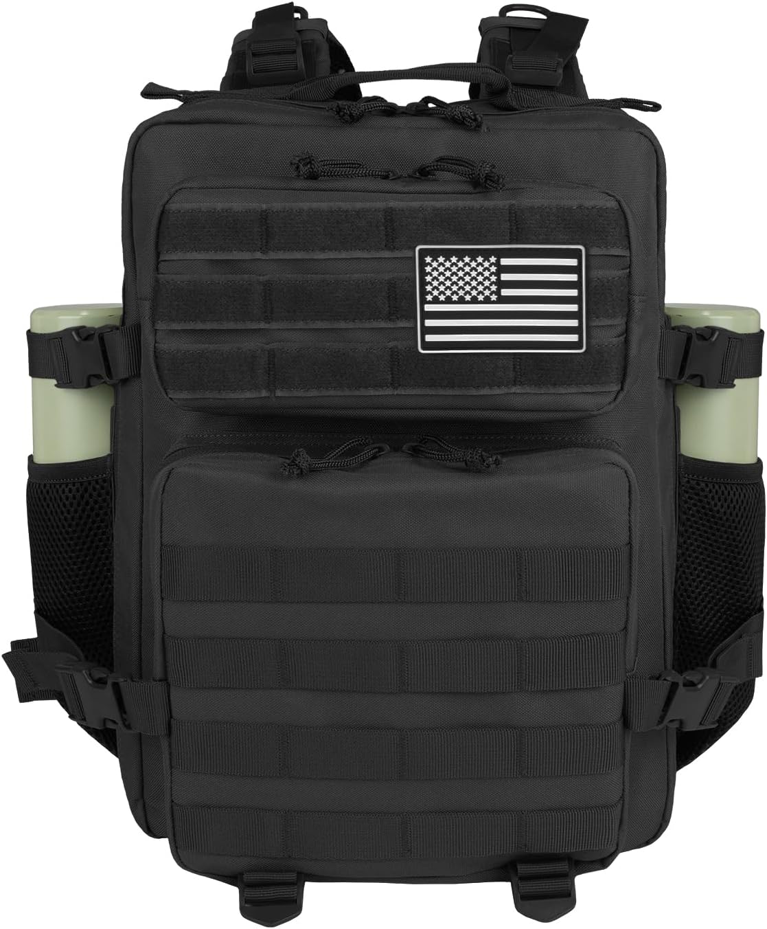 Small Tactical Backpack - 25L/35L/45L Military Tactical Backpack For Men Molle Daypack 3 Day Bug Out Bag Hiking Rucksack With Bottle Holder 25L Small Black Backpacks
