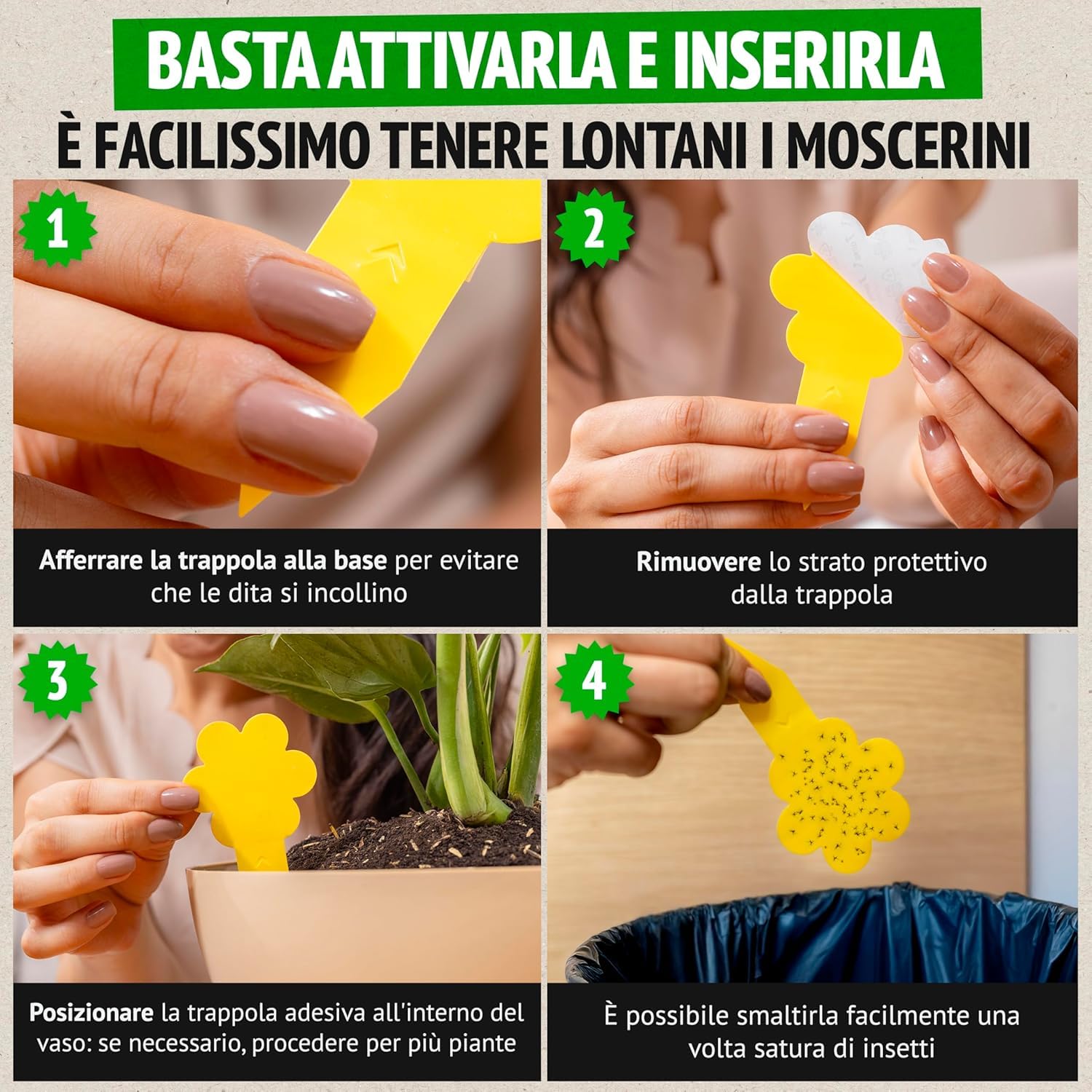 Super Ninja Plant Fly Traps – 30 Pieces, Eco Adhesive Baits, Catch Soil Fly in the Home, Insecticide Free, Safe for Indoor/Outdoor Use, Duration 3 Months - 5