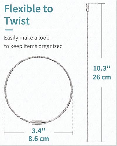 Miniatura 2 de Pawfly Llavero de alambre de 5 pulgadas10 pulgadas, soporte grande de acero inoxidable, 2050100 unidades