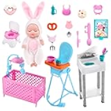 ONEST 16 Pieces 4 Inch Dolls with Accessories Cute Doll Mini Doll with Clothes Mini Dolls with Accessories