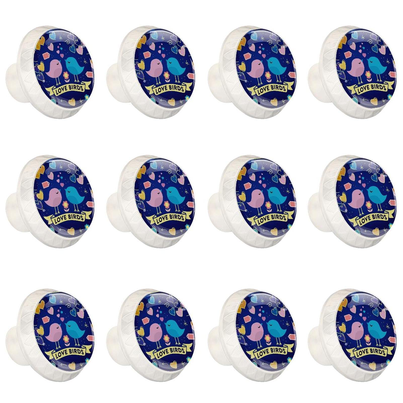 Boutons d'armoires de cuisine oiseau bleu : lot de 12 poignées de commode