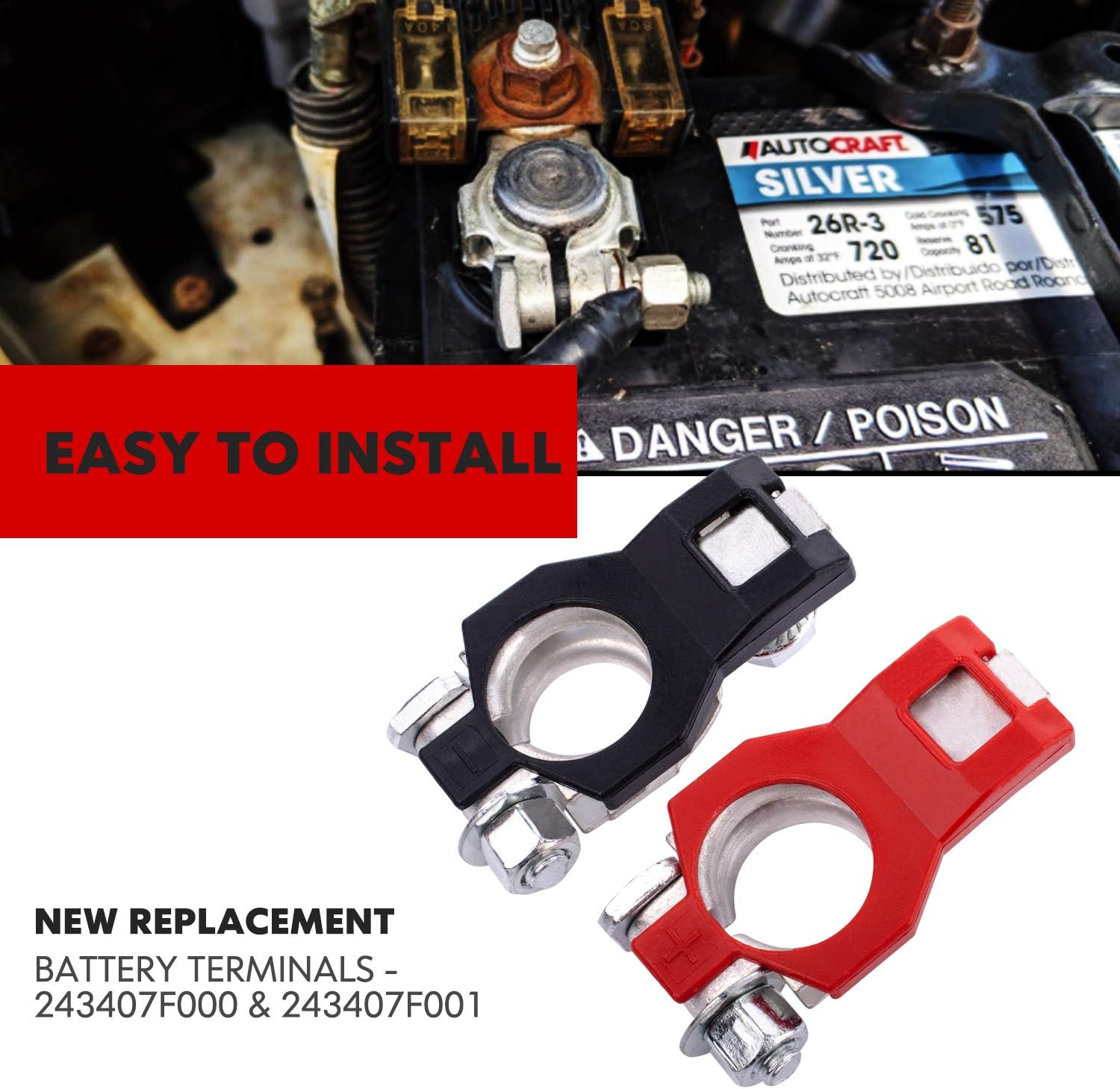 Battery Accessories Rouge Plastic Cover 243407F001 Positive and