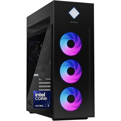 HP OMEN 45L Gaming Desktop, Intel Core Ultra 7 265K, 16 GB RAM, 1 TB SSD, NVIDIA GeForce RTX 5070, Windows 11 Pro, Microsoft Copilot, Tempered Glass, GT22-3050 (2025)