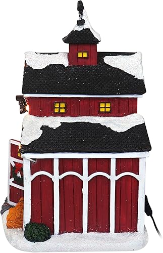 Miniatura 2 de Christmas Village Farm Country Barn  Edificio coleccionable de aldea de nieve musical iluminada  Casas de pueblo de Navidad  Complemento perfecto