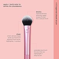 Vista 2 de Real Techniques Tapered Cheek Brush, RT 449 Fluffy Blending Brush for Powder Blush & Highlighter, UltraPlush Synthetic Bristles, Vegan &
