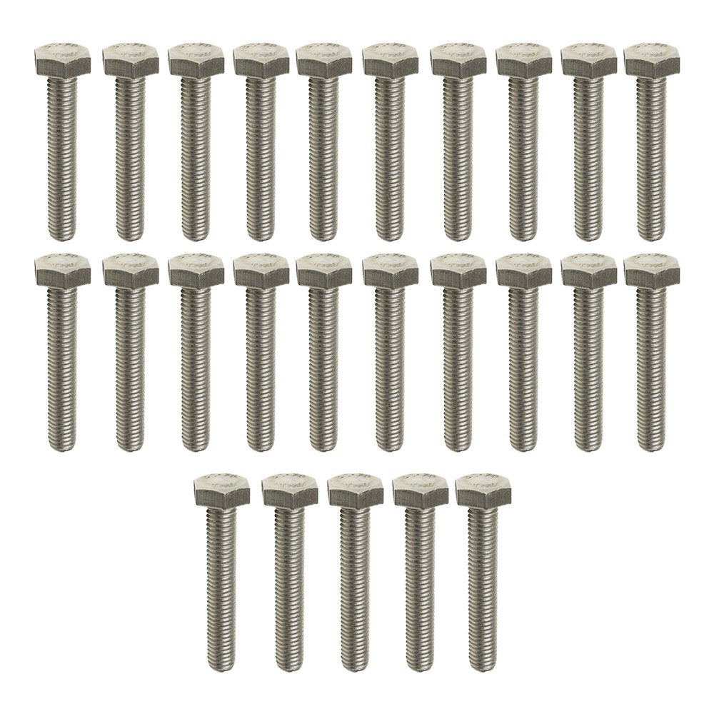 M8 x 40mm Hex Set Screw Hexagon Head Bolt - 25 Pack