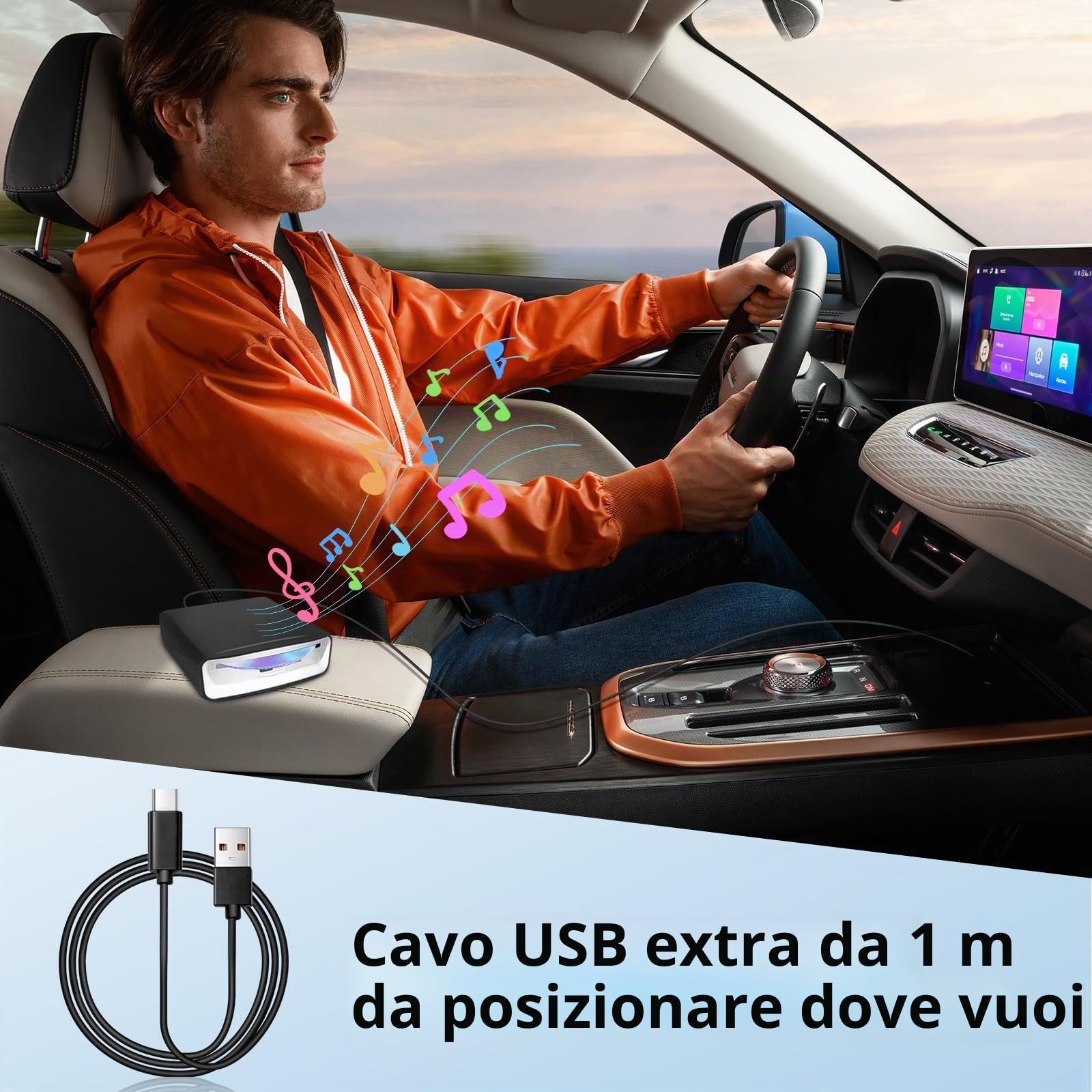 Lettore CD/DVD Esterno per Autoradio Android con Connessione USB, Controllo Touchscreen, Plug & Play, Senza Necessità di Alimentazione Esterni