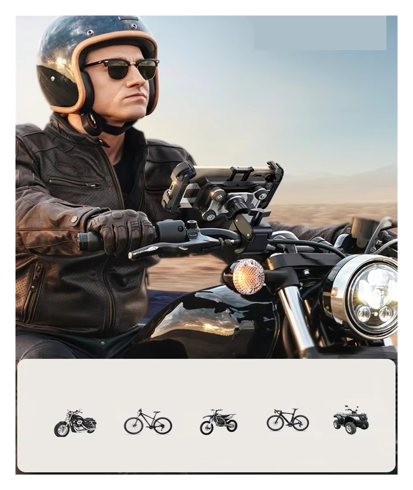 Staffa Navigazione GPS Supporto Per Telefono Da Moto Antivibrazione Per Manubrio Bici IPhone Telefoni 4,7-7" Supporto Gps Moto