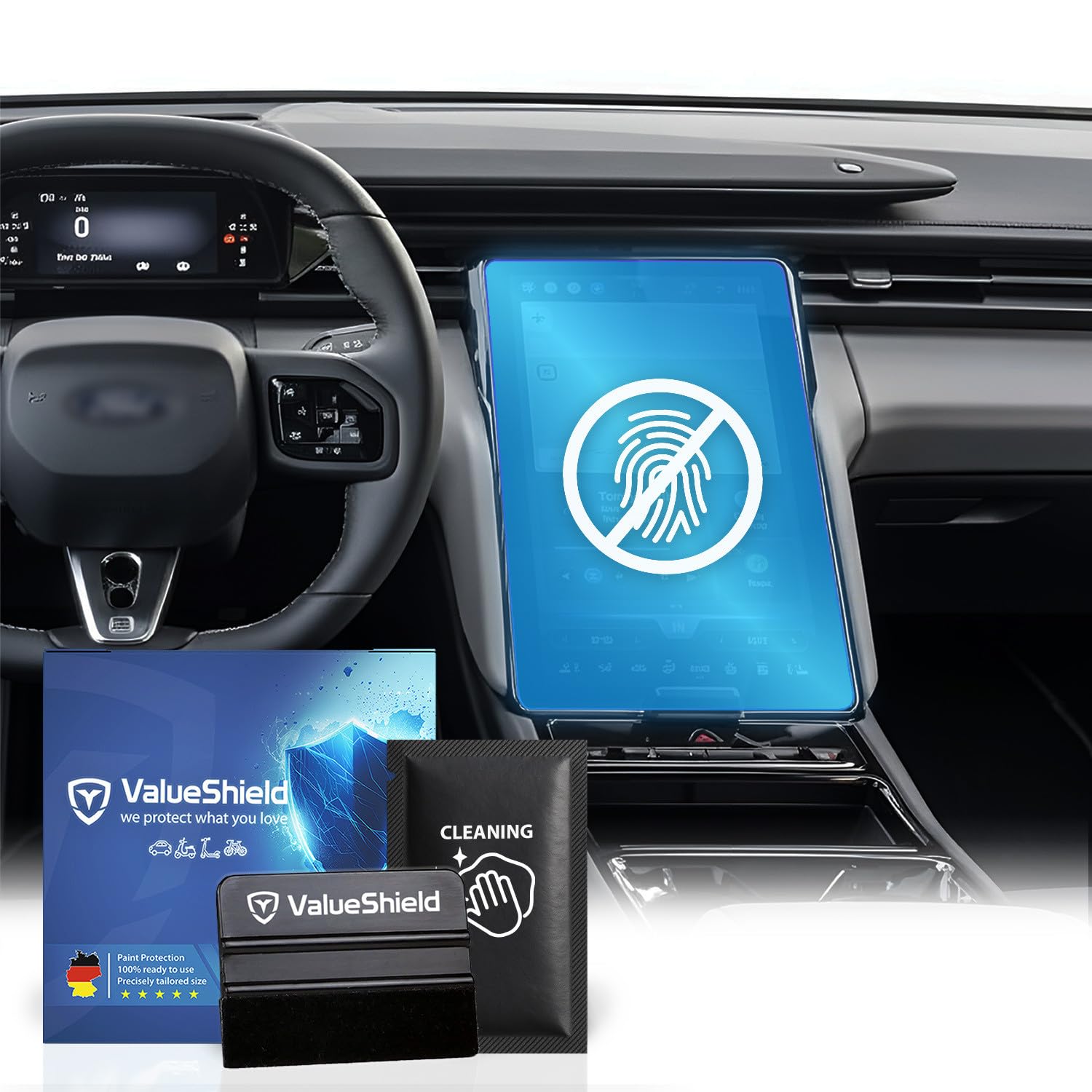 Anti-Fingerabdruck Displayschutzfolie Matt passend für Ford Explorer Facelift 2024-2027 (SUV): 14,6 Zoll Tacho, Radio, Multimedia, Navi, Bildschirm, Infotainment Touchscreen Entspiegelung
