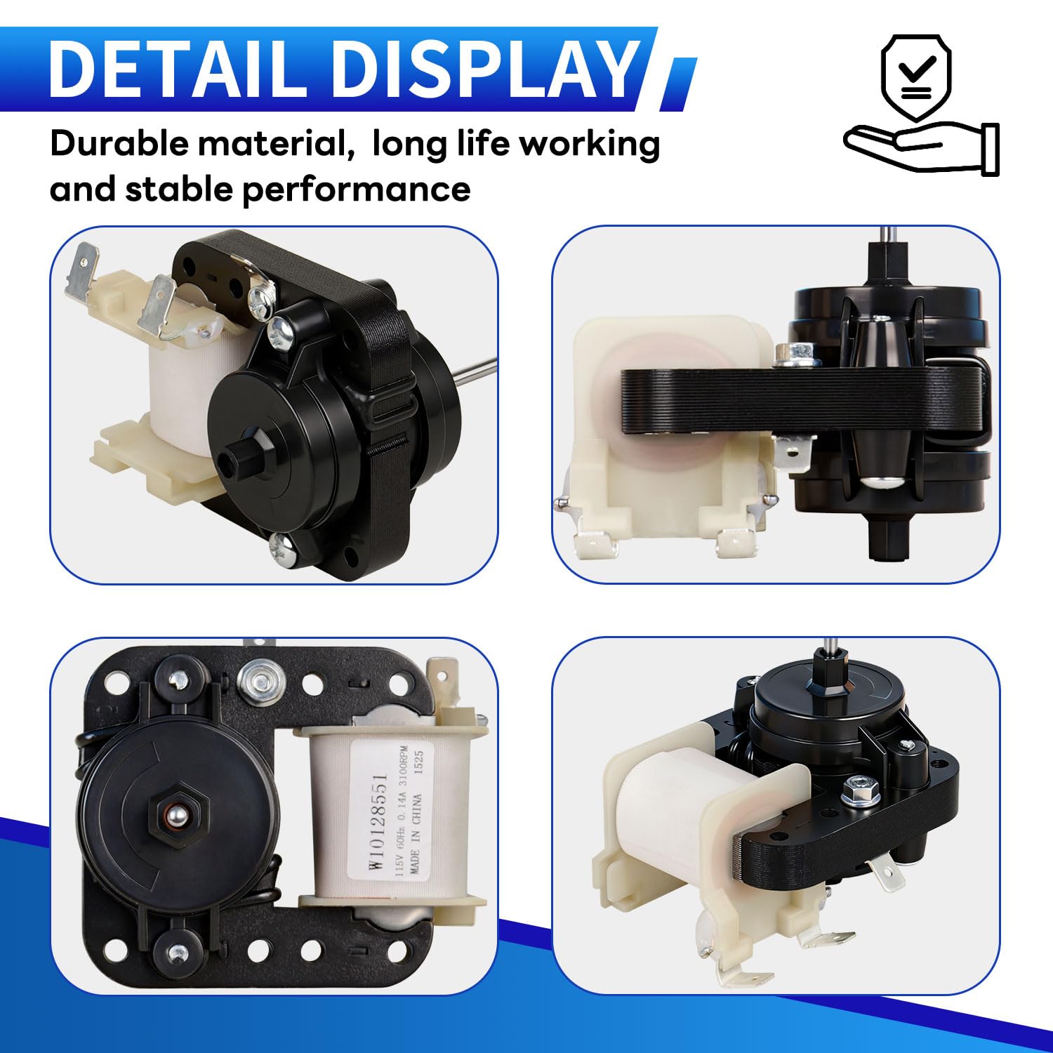 W10128551 Upgraded Refrigerator Fan Motor Compatible with Whirlp, for Kenmore for KitchenAid for Maytag Replace W10128551, WPW10128551, 10449508, 67001087, 67001509, 67002056