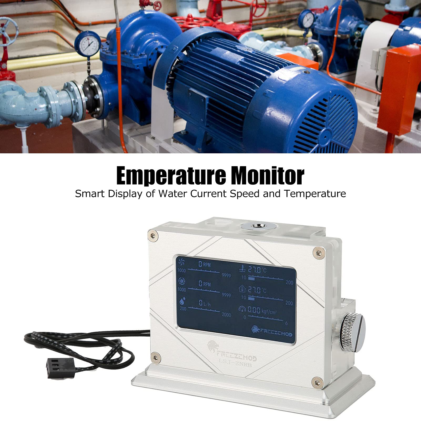 Monitor Intelligente del di Raffreddamento Ad Acqua LSJ-ZNRB Schermo di Visualizzazione Durevole Pompa 'acqua PWM per Appassionati di PC Lega di Alluminio + Materiale Acrilico