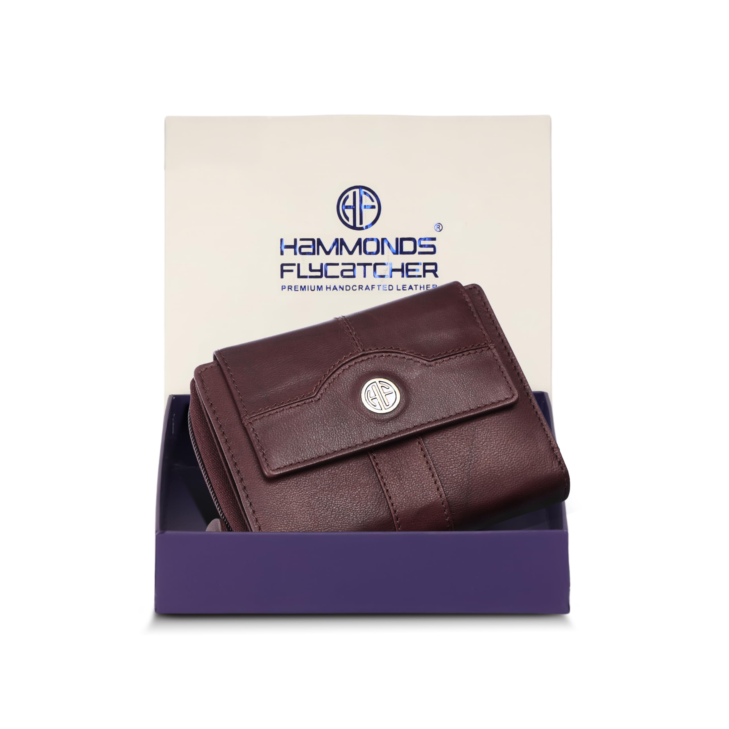 Wallet for Women - Genuine Leather Ladies Wallet - 14 Card Slots - RFID Protection - 3 ID Card Slots - RFID Wallet women -Daily Use, Women Money Purse - Antique Brown