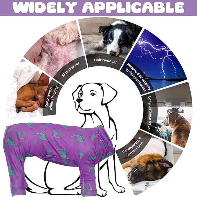 Pijama Suave para Perro con Cremallera, Talla XL, Color Púrpura miniatura 3