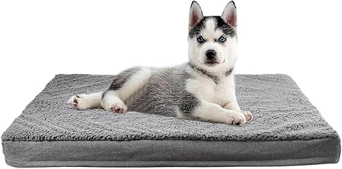 Cama para perros grandes, cama ortopédica grande de espuma viscoelástica para perros con funda extraíble lavable y parte inferior antideslizante,