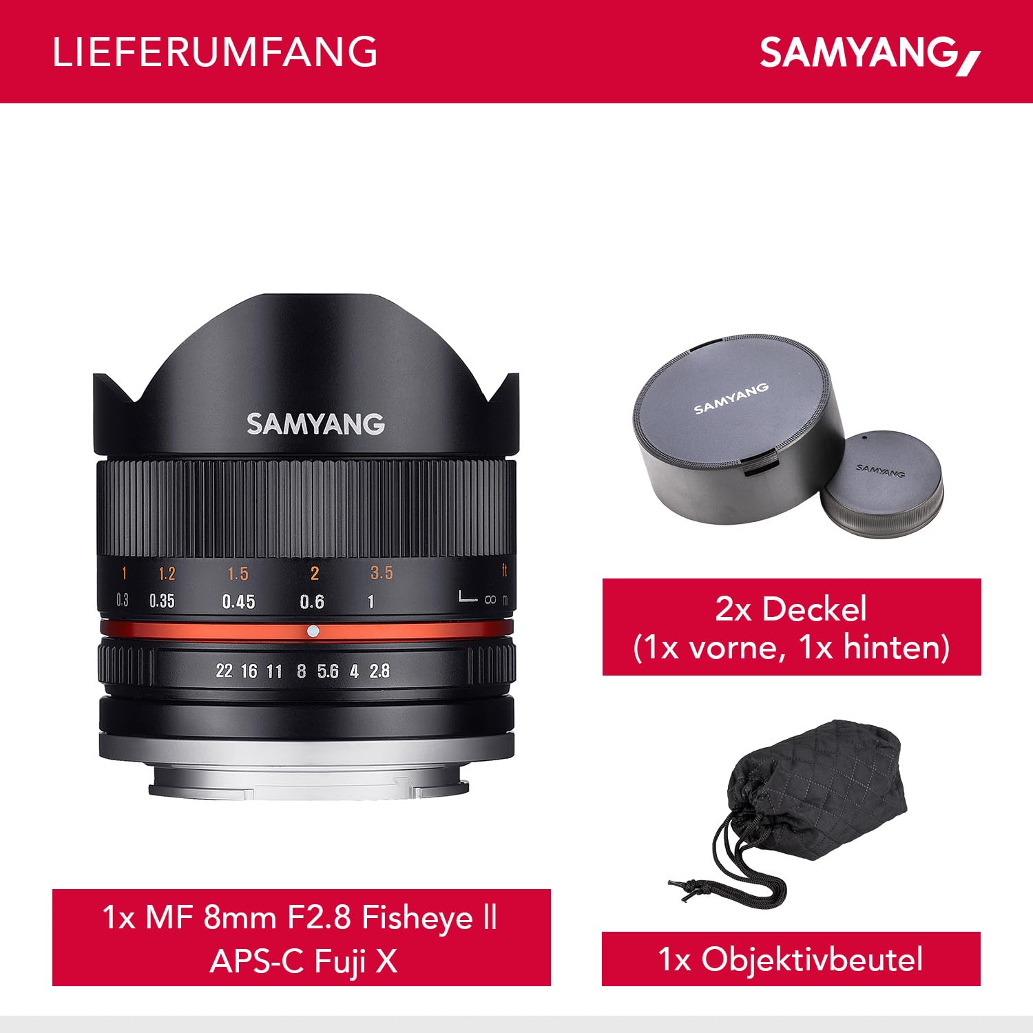 Amazon | SAMYANG 単焦点魚眼レンズ 8mm F2.8 II ブラック フジ 