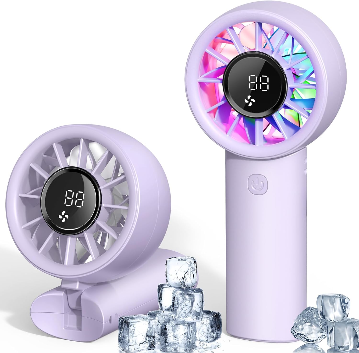 Portable Handheld Turbo Fan, 5000mAh High Speed Rechargeable Personal Hand Fan, Portable Mini Fans with Dual-Channel Tech & Night Light, 3 IN 1 Pocket Fans Travel Fann for Outdoor/Indoor Activities